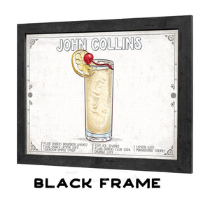 Bella Frye John Collins Recipe Wall Art - Beverage Artwork