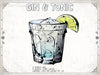 Bella Frye Gin & Tonic Cocktail Recipe Wall Art - Beverage Artwork