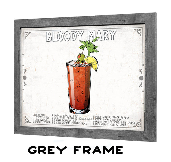 Bella Frye Bloody Mary Cocktail Recipe Wall Art - Beverage Artwork