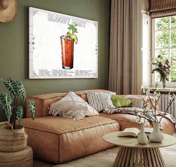 Bella Frye Bloody Mary Cocktail Recipe Wall Art - Beverage Artwork