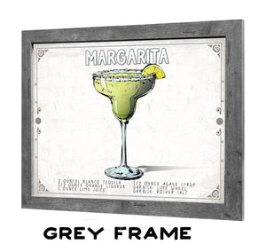 Bella Frye Margarita Cocktail Recipe Wall Art - Beverage Artwork