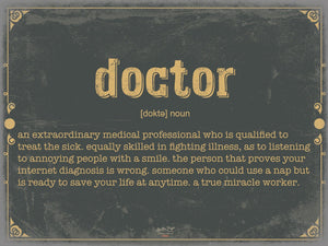 Bella Frye Doctor Word Definition Wall Art - Gift for Doctor Dictionary Artwork