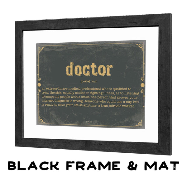 Bella Frye Doctor Word Definition Wall Art - Gift for Doctor Dictionary Artwork