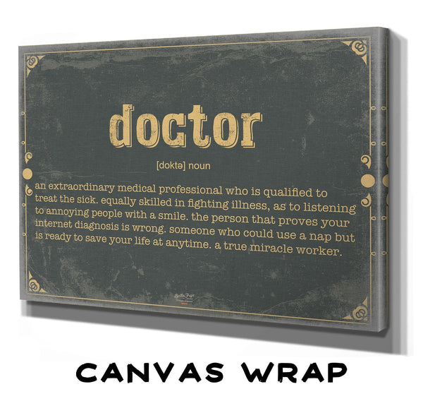 Bella Frye Doctor Word Definition Wall Art - Gift for Doctor Dictionary Artwork