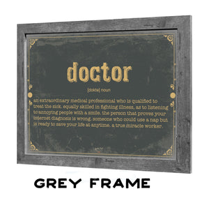 Bella Frye Doctor Word Definition Wall Art - Gift for Doctor Dictionary Artwork