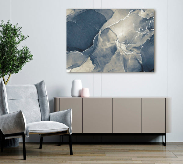 Bella Frye Abstract Blues Off White Modern Art Wall Art - Original Contemporary Art Ready to Hang