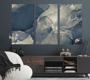 Bella Frye Abstract Blues Off White Modern Art Wall Art - Original Contemporary Art Ready to Hang