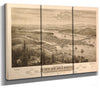 Bella Frye Olympia Washington Vintage Map Wall Art - Bird's Eye View City Canvas Art