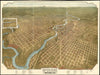 Bella Frye Spokane Washington Vintage Map Wall Art - Bird's Eye View City Canvas Art