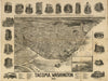 Bella Frye Mount Rainier and New Tacoma Washington Vintage Map Wall Art - Bird's Eye View City Canvas Art