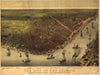 Bella Frye City of New Orleans Vintage Map Wall Art - Bird's Eye View City Canvas Art