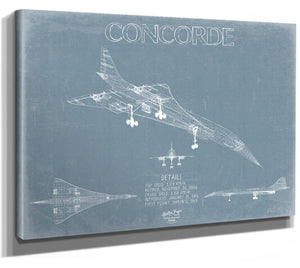 Bella Frye Concorde Aircraft Blueprint Wall Art - Original Airplane Print