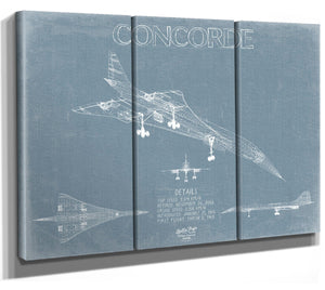 Bella Frye Concorde Aircraft Blueprint Wall Art - Original Airplane Print