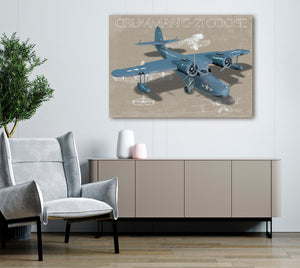 Bella Frye Grumman G-21 Goose Blueprint Wall Art - Original Airplane Print