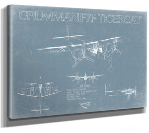 Bella Frye F7F Tigercat Blueprint Wall Art - Original Airplane Print