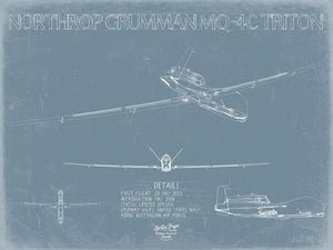 Bella Frye MQ-4C Triton UAV Blueprint Wall Art - Original Airplane Print