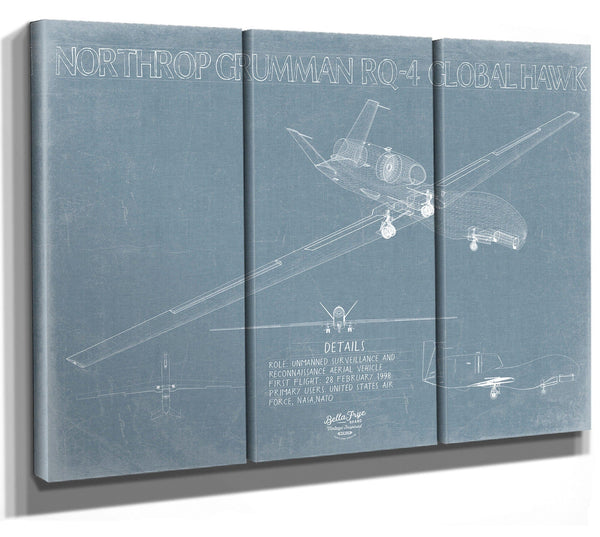 Bella Frye RQ-4 Global Hawk Blueprint Wall Art - Original Airplane Print