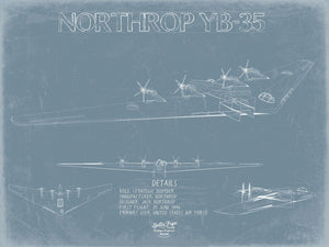 Bella Frye YB-35 Blueprint Wall Art - Original Airplane Print