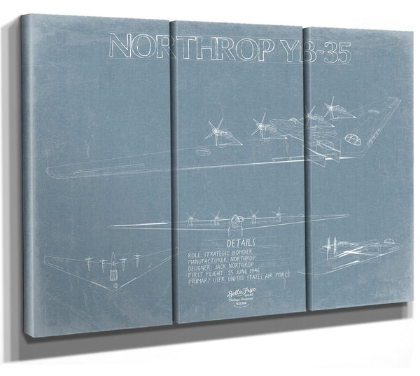 Bella Frye YB-35 Blueprint Wall Art - Original Airplane Print