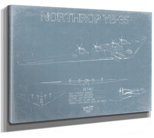 Bella Frye YB-35 Blueprint Wall Art - Original Airplane Print