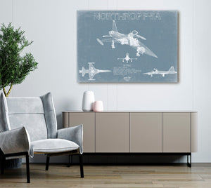 Bella Frye Northrop F-5A Freedom Fighter Aircraft Blueprint Wall Art - Original Fighter Plane Print