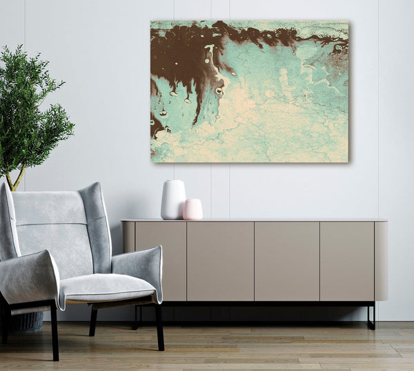 Bella Frye Abstract Green Beige Modern Art Wall Art - Original Contemporary Art Ready to Hang