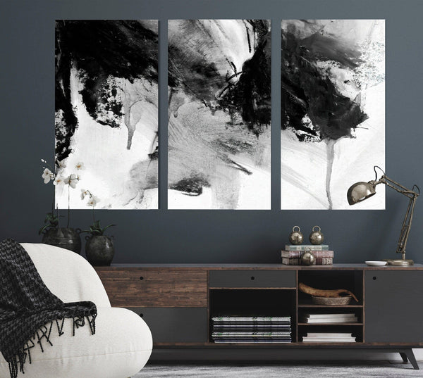 Bella Frye Abstract Black and White Wall Art - Original Modern Art Canvas Artwork