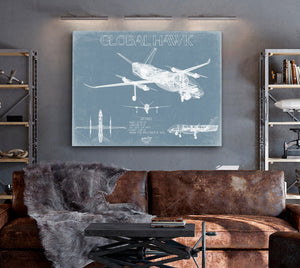 Bella Frye Global Hawk Aircraft Blueprint Wall Art - Original Airplane Print