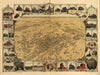 Bella Frye Fresno California Vintage Map Wall Art - Bird's Eye View City Canvas Art