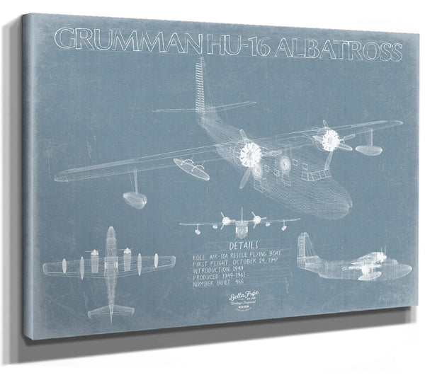 Bella Frye Grumman HU-16 Albatross Blueprint Wall Art - Original Airplane Print