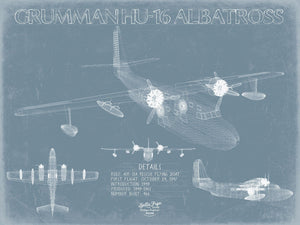 Bella Frye Grumman HU-16 Albatross Blueprint Wall Art - Original Airplane Print