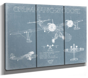 Bella Frye Grumman G-21 Goose Blue Version Blueprint Wall Art - Original Airplane Print