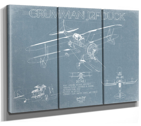 Bella Frye J2F Duck Blueprint Wall Art - Original Airplane Print