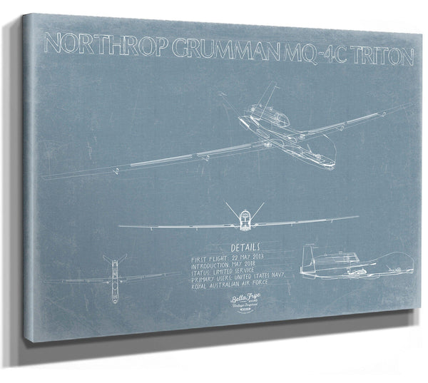 Bella Frye MQ-4C Triton UAV Blueprint Wall Art - Original Airplane Print