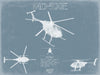 Bella Frye MD 500E - MD Helicopters Aircraft Blueprint Wall Art - Original Helicopter Print