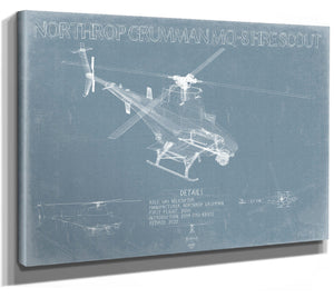 Bella Frye MQ-8 Firescout UAV Blueprint Wall Art - Original Airplane Print