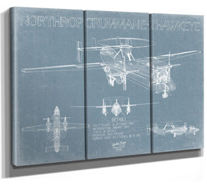 Bella Frye E-2 Hawkeye Blueprint Wall Art - Original Airplane Print