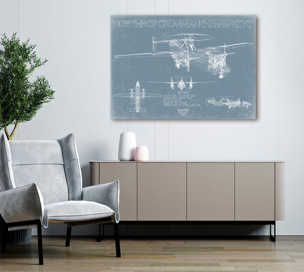 Bella Frye E-2 Hawkeye Blueprint Wall Art - Original Airplane Print