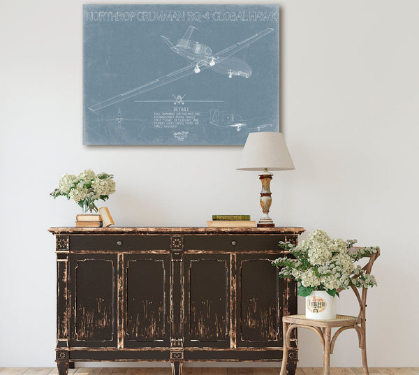 Bella Frye RQ-4 Global Hawk Blueprint Wall Art - Original Airplane Print