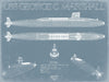 Bella Frye USS George C. Marshall (SSBN-654) Blueprint Wall Art - Original Submarine Print