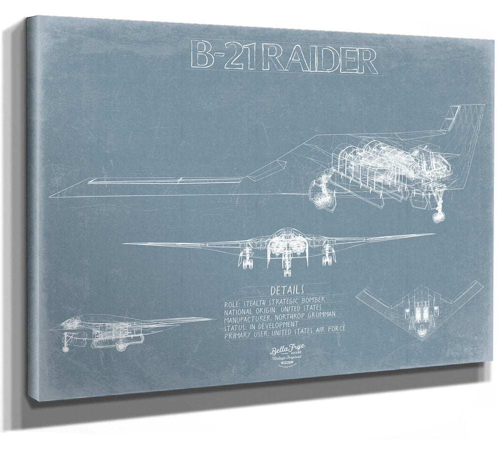 Bella Frye B-21 Raider Blueprint Wall Art - Original Bomber Print