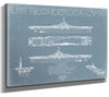 Bella Frye USS Ticonderoga (CV-14) Blueprint Wall Art - Original Carrier Print