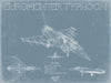 Bella Frye Eurofighter Typhoon Aircraft Blueprint Wall Art - Original Fighter Plane Print