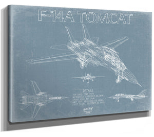 Bella Frye F-14A Tomcat Top Gun Aircraft Blueprint Wall Art - Original Airplane Print