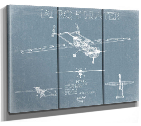 Bella Frye IAI RQ-5 Hunter Aircraft Blueprint Wall Art - Original UAV Print