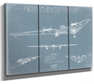 Bella Frye Northrop YB-49 Aircraft Blueprint Wall Art - Original UAV Print