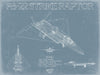 Bella Frye Lockheed Martin FB-22 Strike Raptor Aircraft Blueprint Wall Art - Original Fighter Plane Print