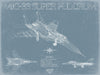 Bella Frye Mig-33 Super Fulcrum (Mikoyan MiG-29M) Aircraft Blueprint Wall Art - Original Fighter Plane Print