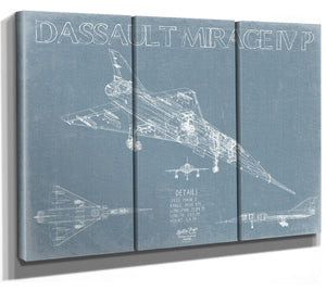 Bella Frye Dassault Mirage IV P Aircraft Blueprint Wall Art - Original Fighter Plane Print