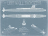 Bella Frye USS Will Rogers (SSBN-659) Blueprint Wall Art - Original Submarine Print